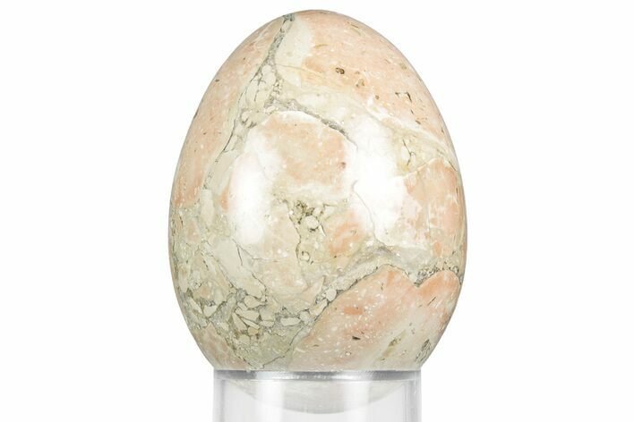 Polished Brecciated Pink Jasper Egg - Philippines #356382